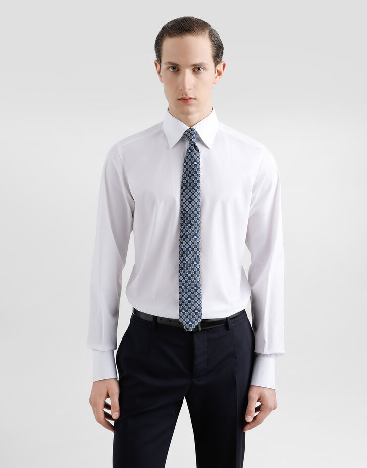 Dolce & Gabbana Martini tie with jacquard micro-designs and logo Multicolor GT149EG0WU1