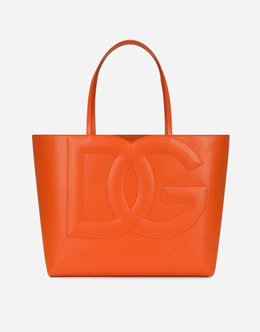 Dolce & Gabbana Сумка-шоппер DG Logo Bag среднего размера из телячьей кожи розовый BB7287AS204