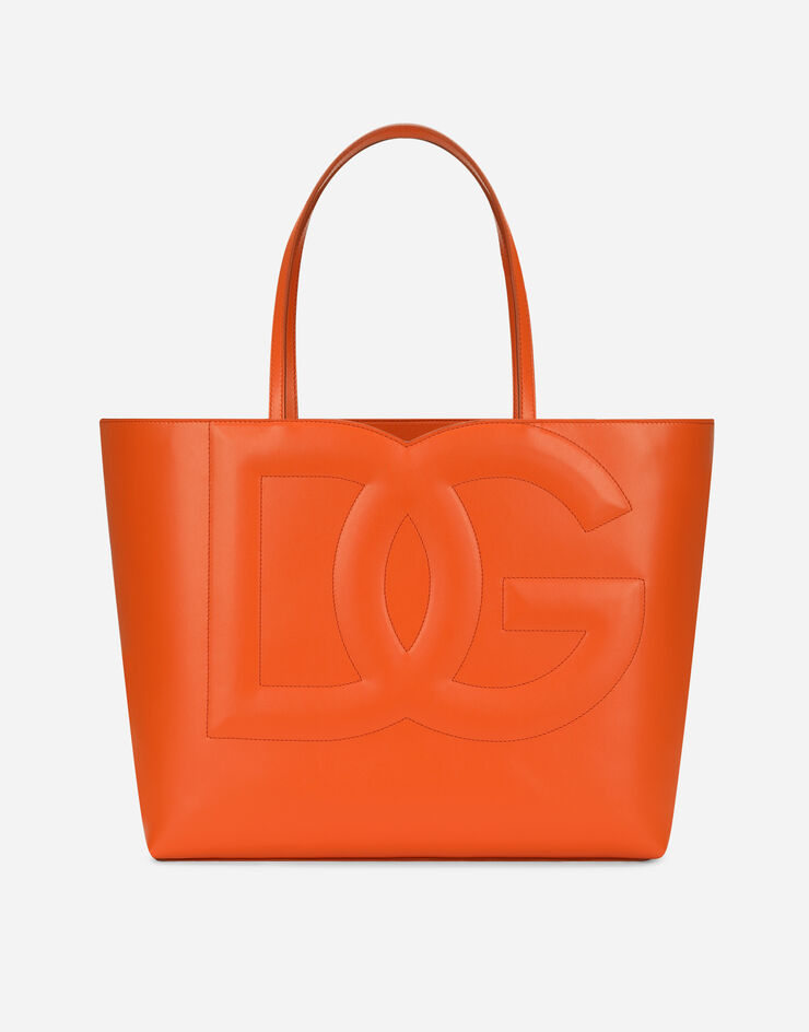 Dolce & Gabbana Сумка-шоппер DG Logo Bag среднего размера из телячьей кожи оранжевый BB7338AW576