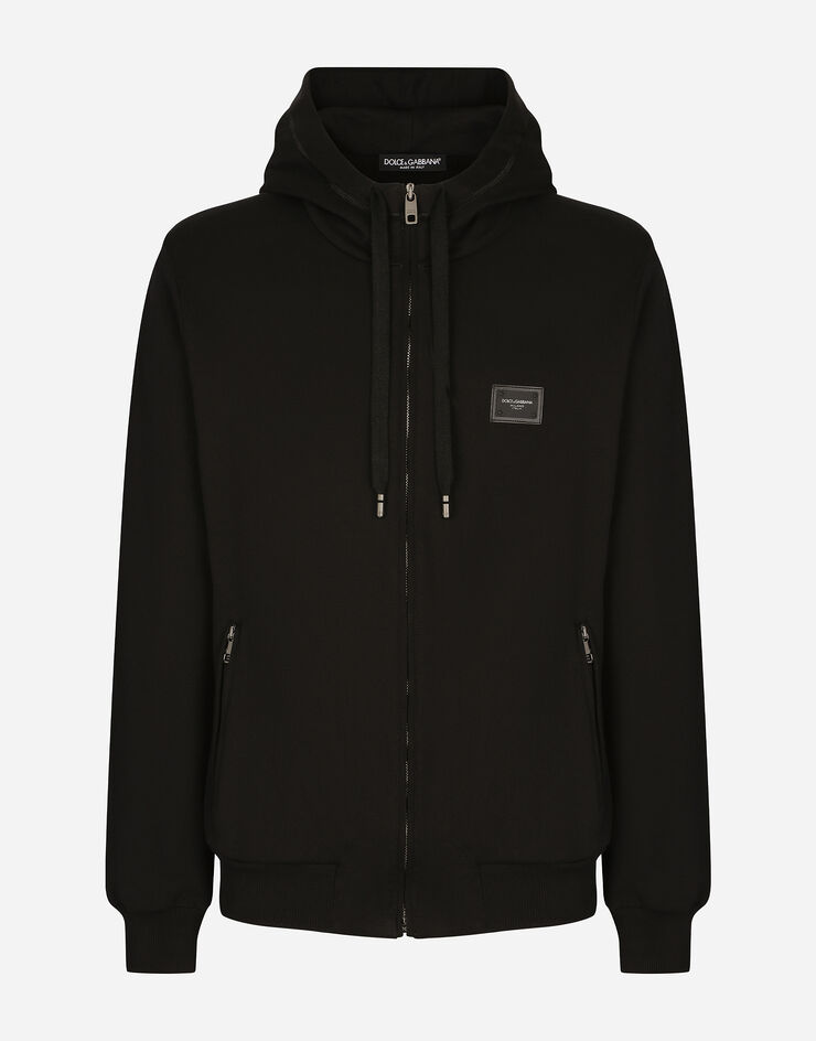 Dolce & Gabbana Jersey zip-up hoodie Black G9PD2TFU7DU