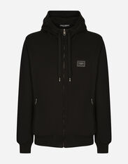Dolce & Gabbana Jersey zip-up hoodie Black G4HXATG7ZXD