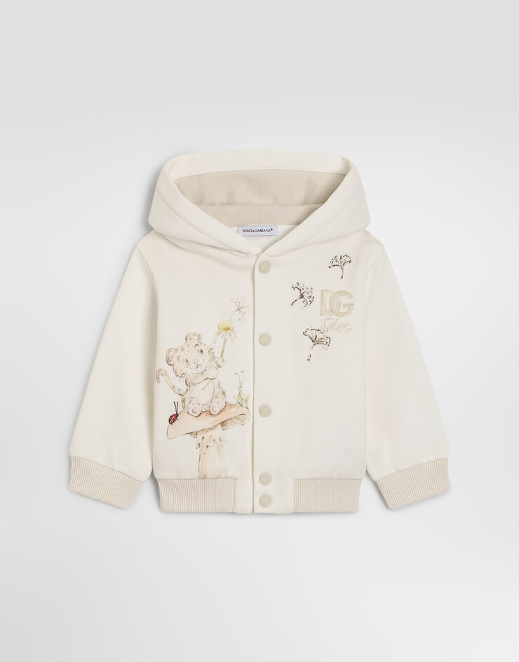 Dolce & Gabbana Cotton sweatshirt with embroidery Multicolor L1JWNYG7P8J