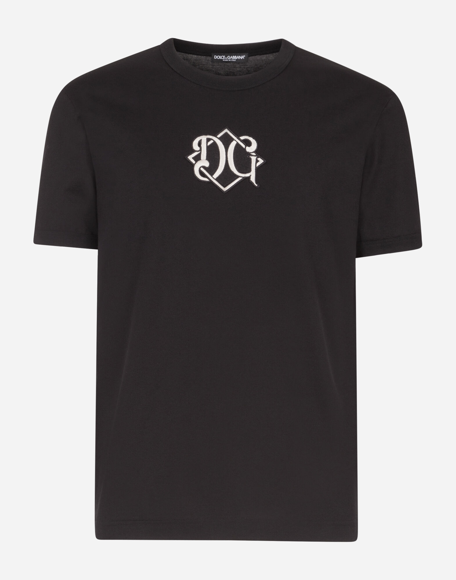 ●Dolce&Gabbana●DG パッチ コットン Tシャツ Cotton T-shirt with logo in Black for Men | Dolce&Gabbana® US