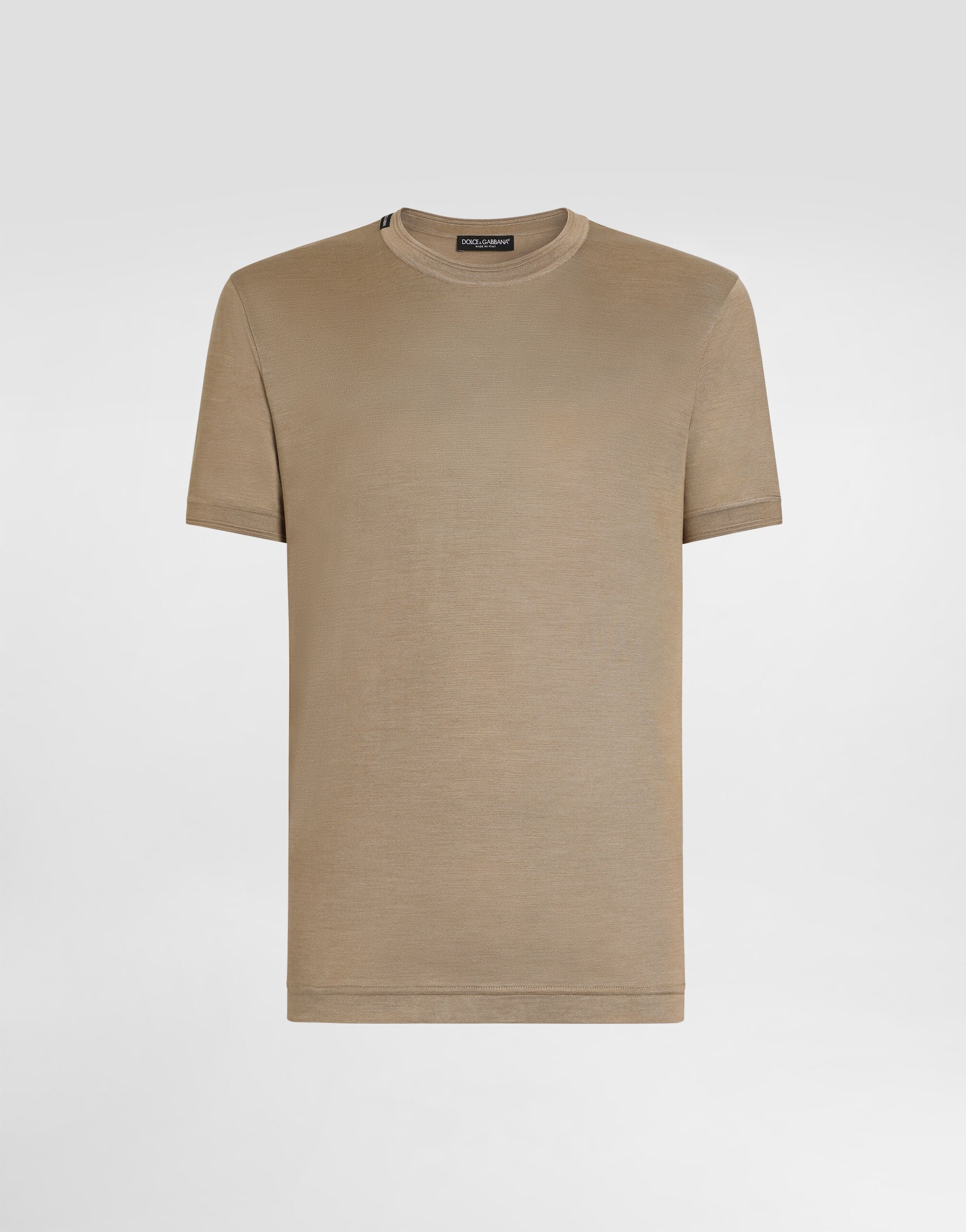 Short-sleeved silk t-shirt in Multicolor for Men | Dolce&Gabbana® US