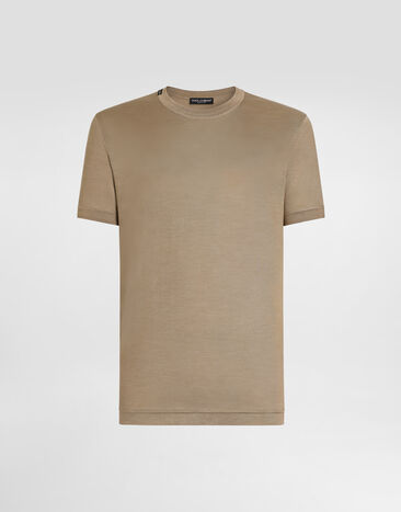 Dolce & Gabbana T-shirt à manches courtes en soie Multicolor G8ST1TG7P0F