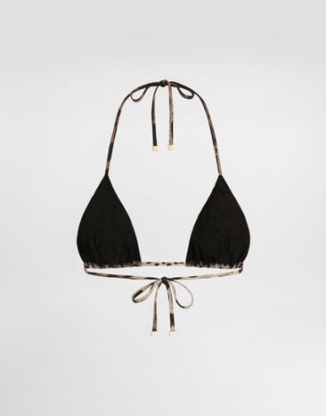 Dolce & Gabbana トライアングル ビキニトップ レオパードプリント マルチカラー O1A00JONO11