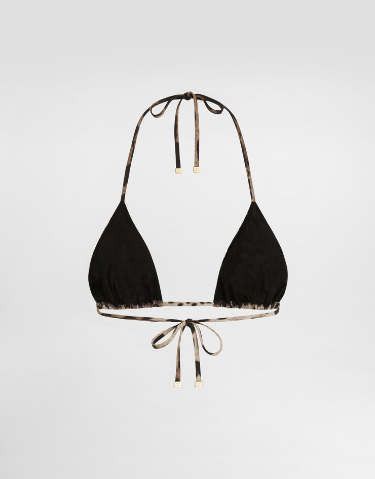 Dolce & Gabbana توب بكيني مثلثي بطبعة فهد متعدد الألوان O1A00JONO11