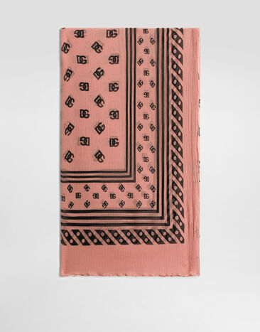 Dolce & Gabbana Bufanda de crespón de seda con estampado integral del logotipo DG 120 x 200 Imprima FS182AGDB8B