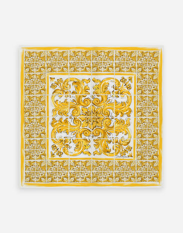 Dolce & Gabbana Cotton foulard with majolica print (70x70) Print FN092RGDAOY