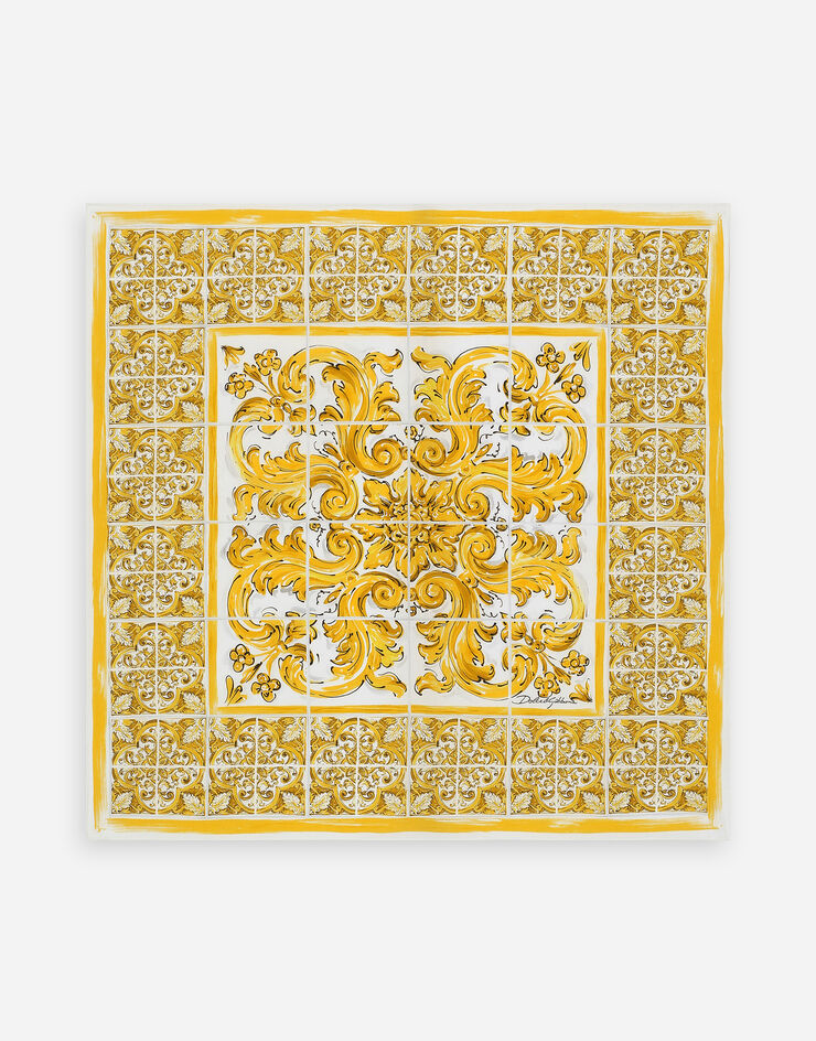 Dolce & Gabbana Cotton foulard with majolica print (70x70) Print FN092RGDCI5