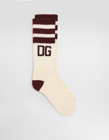 Dolce & Gabbana Short ribbed cotton socks Multicolor GXS80TJBCID