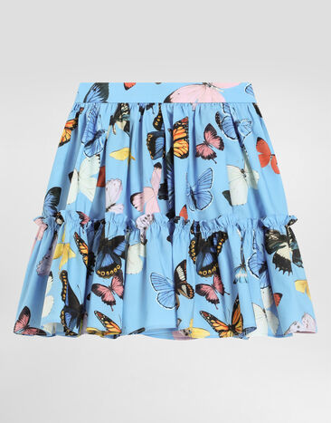Dolce & Gabbana Butterfly-print poplin skirt Print L55I46FI5KS