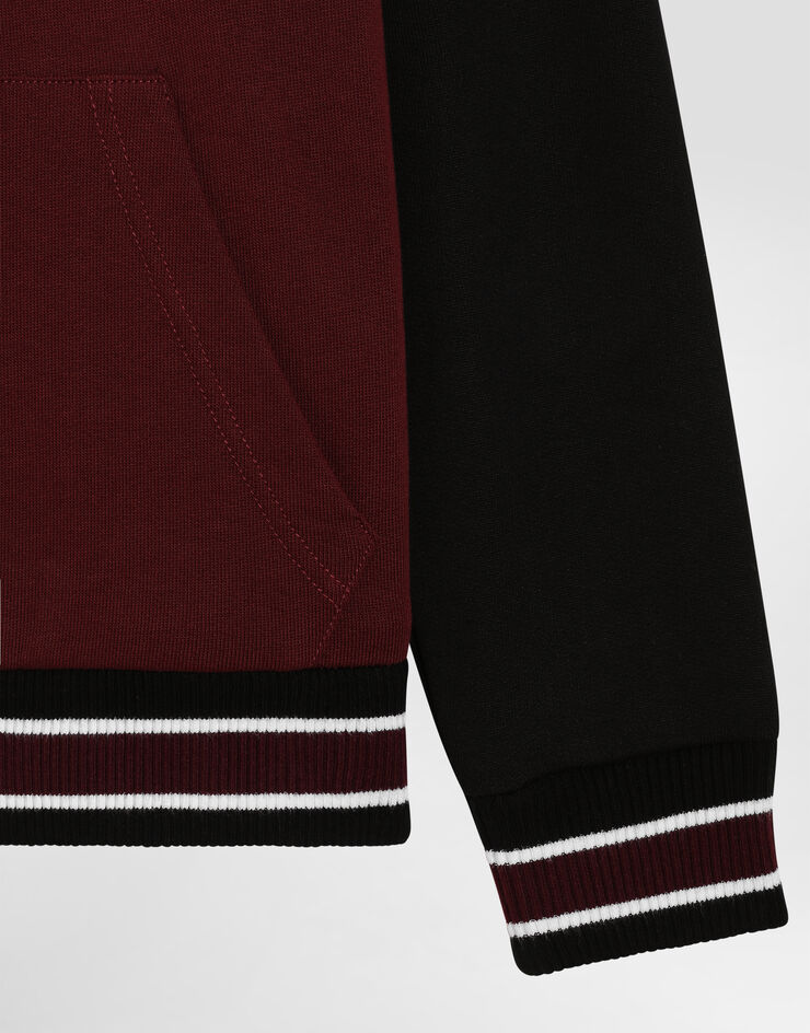 Dolce & Gabbana Hooded sweatshirt with embroidery Multicolor L4JWJWG7PUT