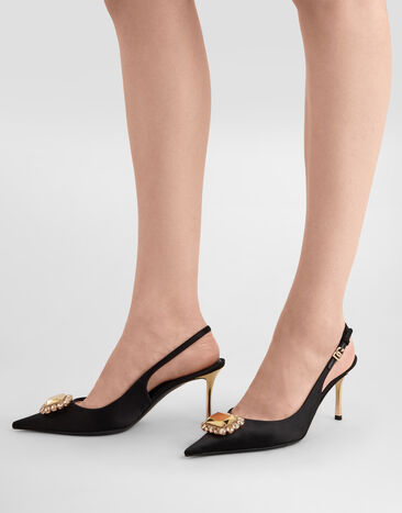 Dolce & Gabbana Satin slingback Black CG1084A7630