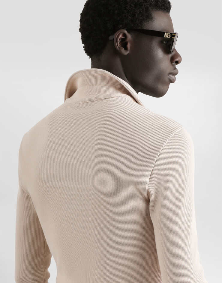 Dolce & Gabbana Cotton interlock polo t-shirt Beige G8SR3TFUGFJ