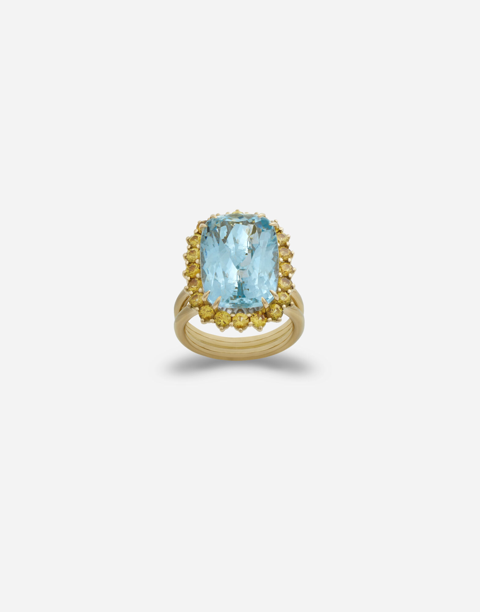 Dolce & Gabbana Heritage ring in yellow gold, aquamarine and yello sapphires Gold WRMR1GWMIXU