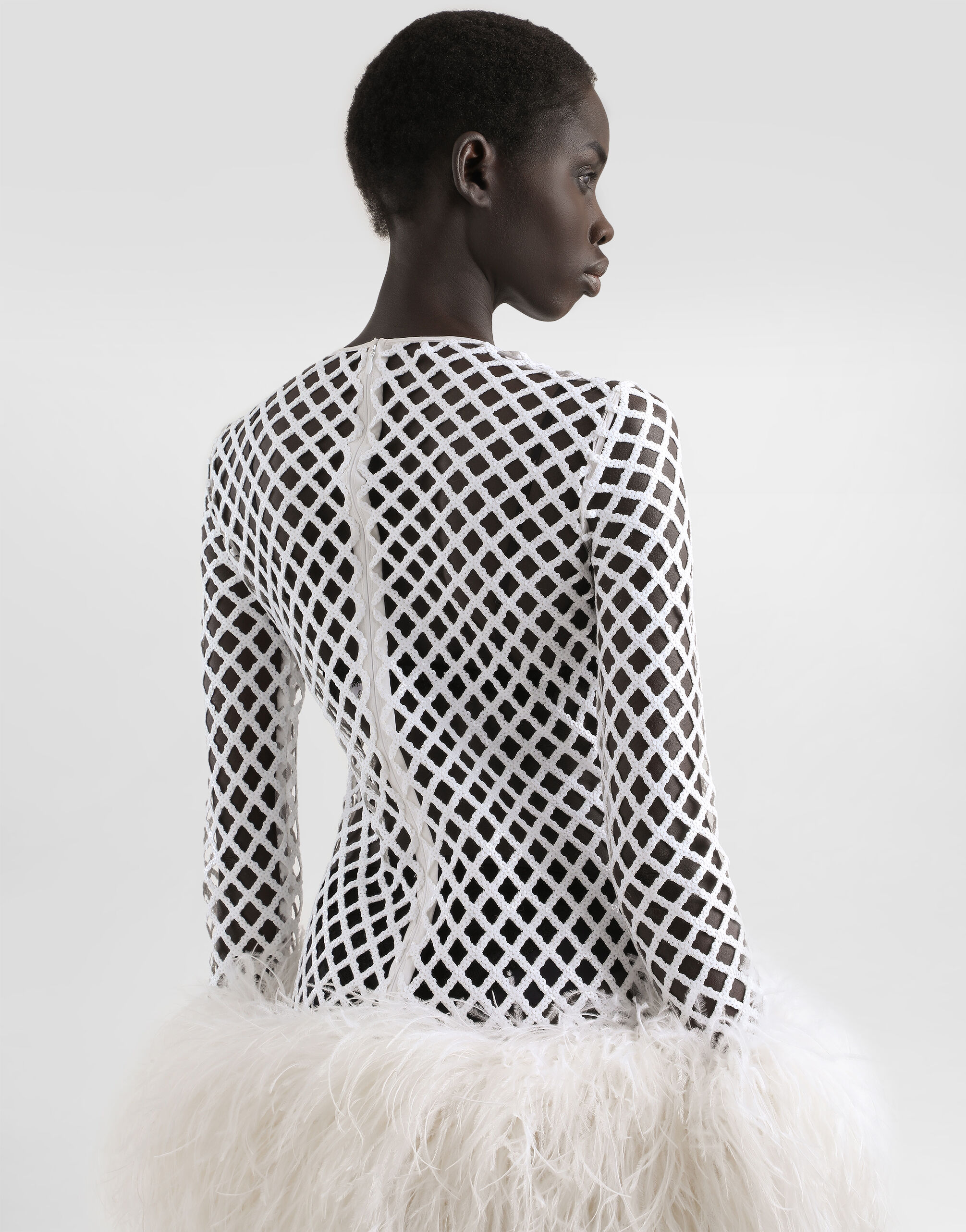 Short mesh dress with sequins - thumbnail 6