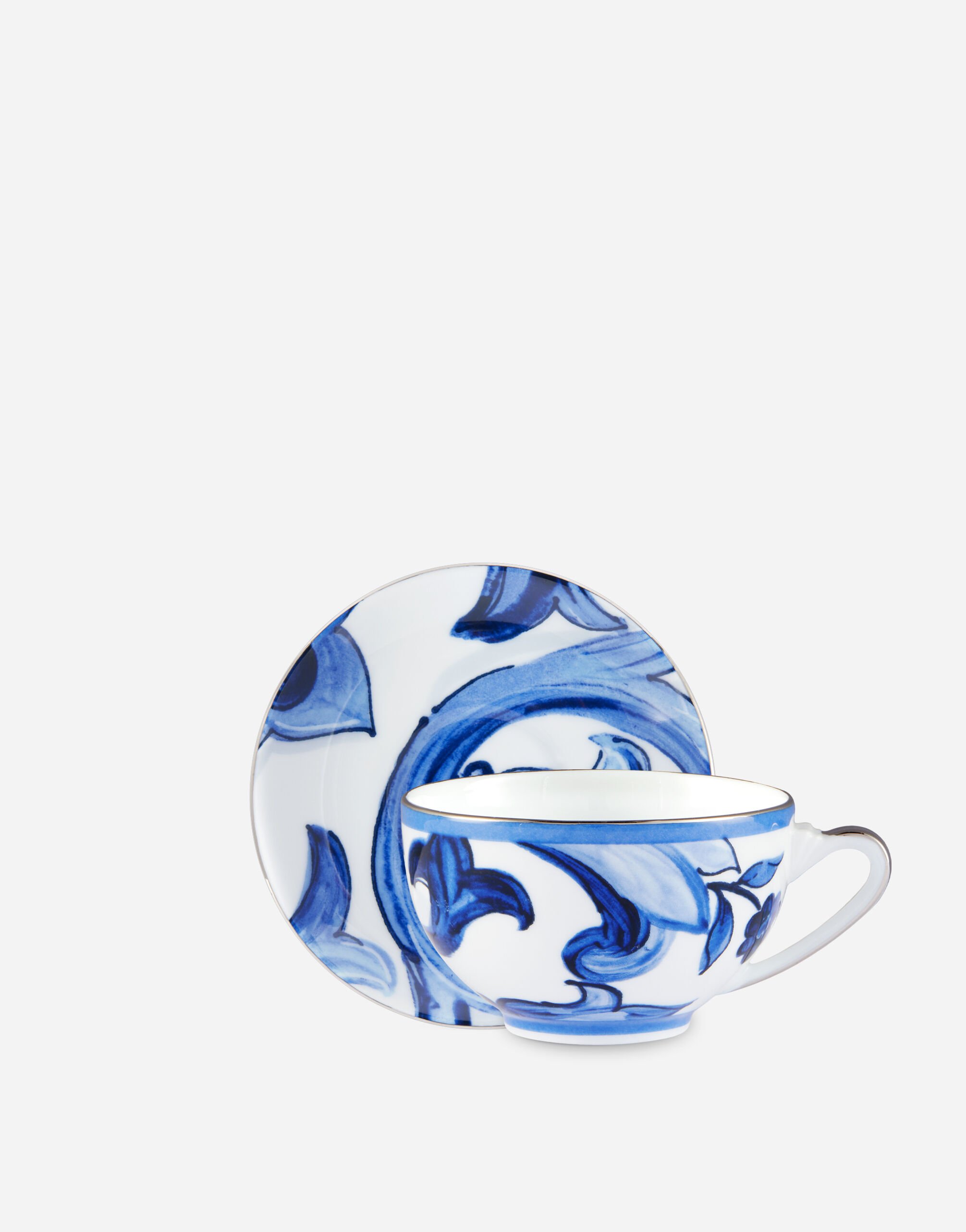 Dolce & Gabbana Teetasse mit Untertasse aus Porzellan Mehrfarbig TC0100TCA88
