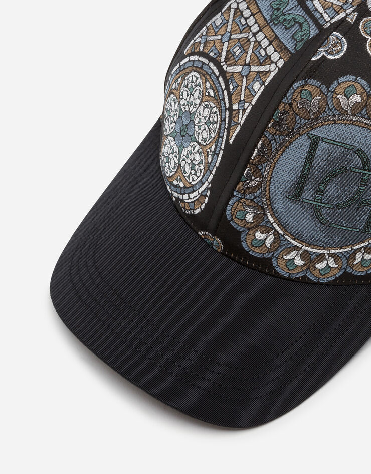 Dolce & Gabbana JACQUARD BASEBALL CAP IN STAINED GLASS WINDOW STYLE PRINT MULTICOLOR GH590AGEL72