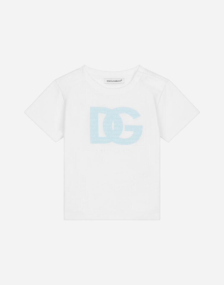 Dolce & Gabbana T-Shirt aus Jersey DG-Logo Weiss L1JT7WG7L5O