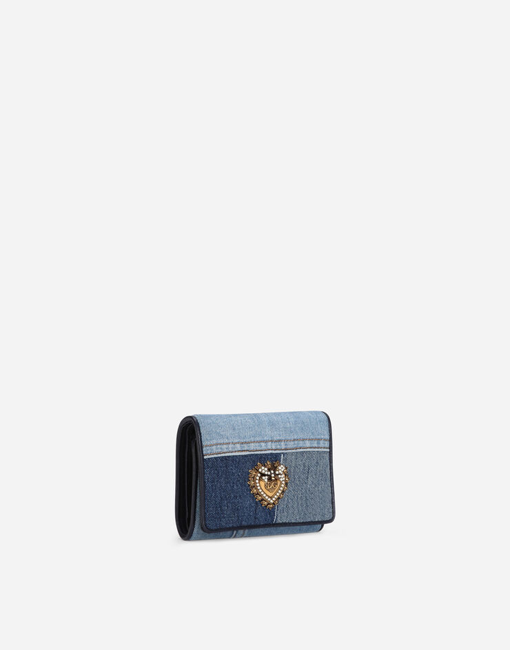 Dolce & Gabbana Small continental Devotion wallet in patchwork denim Denim BI1269AO621