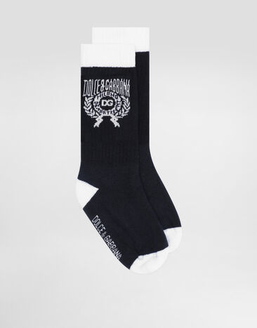 Dolce & Gabbana Cotton socks with DG logo Multicolor LBKAG7JBCH7