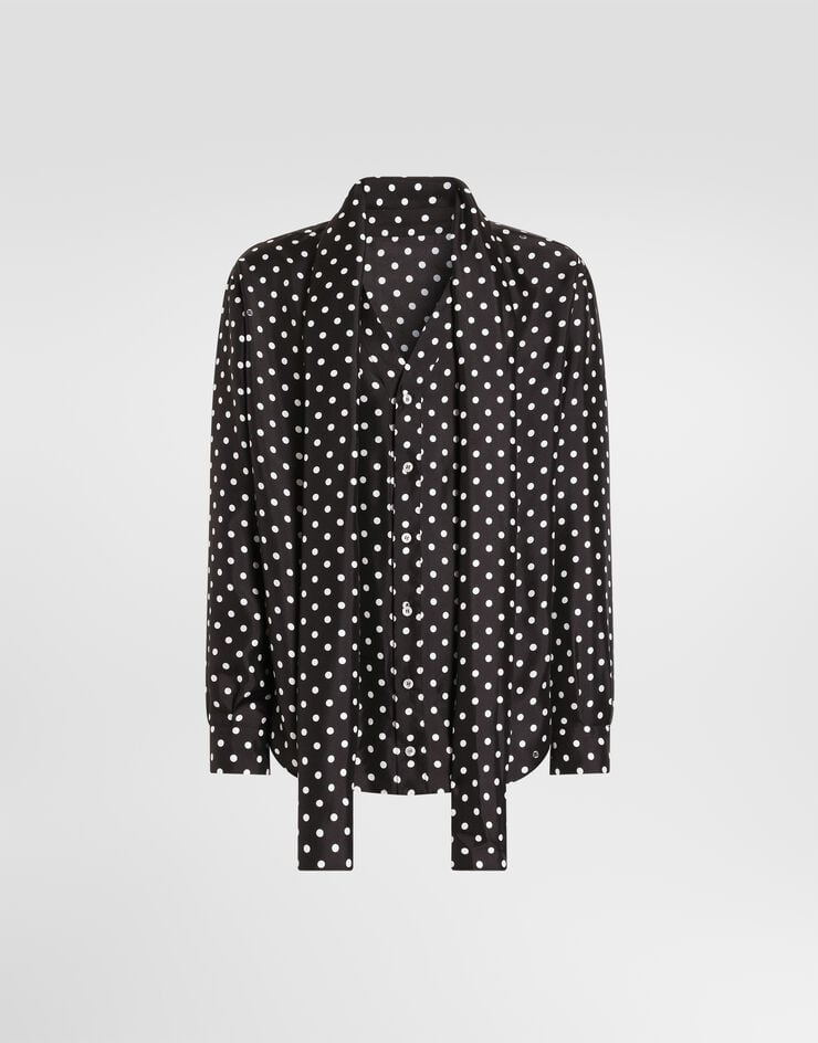 Dolce & Gabbana Polka dot-print silk twill Martini shirt Dolce & Gabbana Polka dot-print silk twill Martini shirt Multicolor G5MI1TIS14C