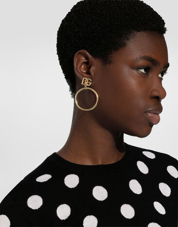 Dolce & Gabbana Hoop earrings with DG logo Gold WEQ6M3W1111