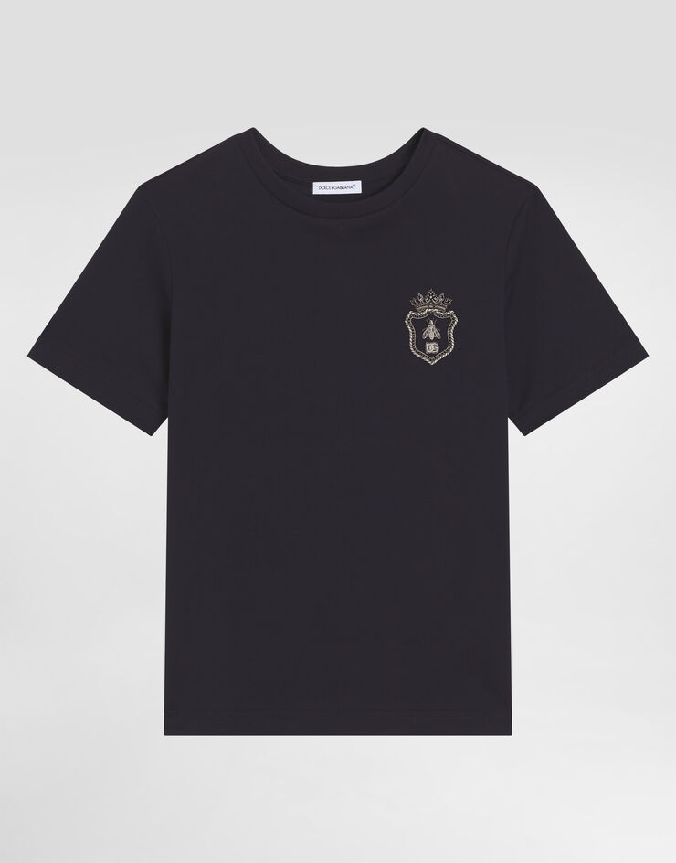 Dolce & Gabbana Jersey t-shirt with patch Blue L4JTHUG7PMI