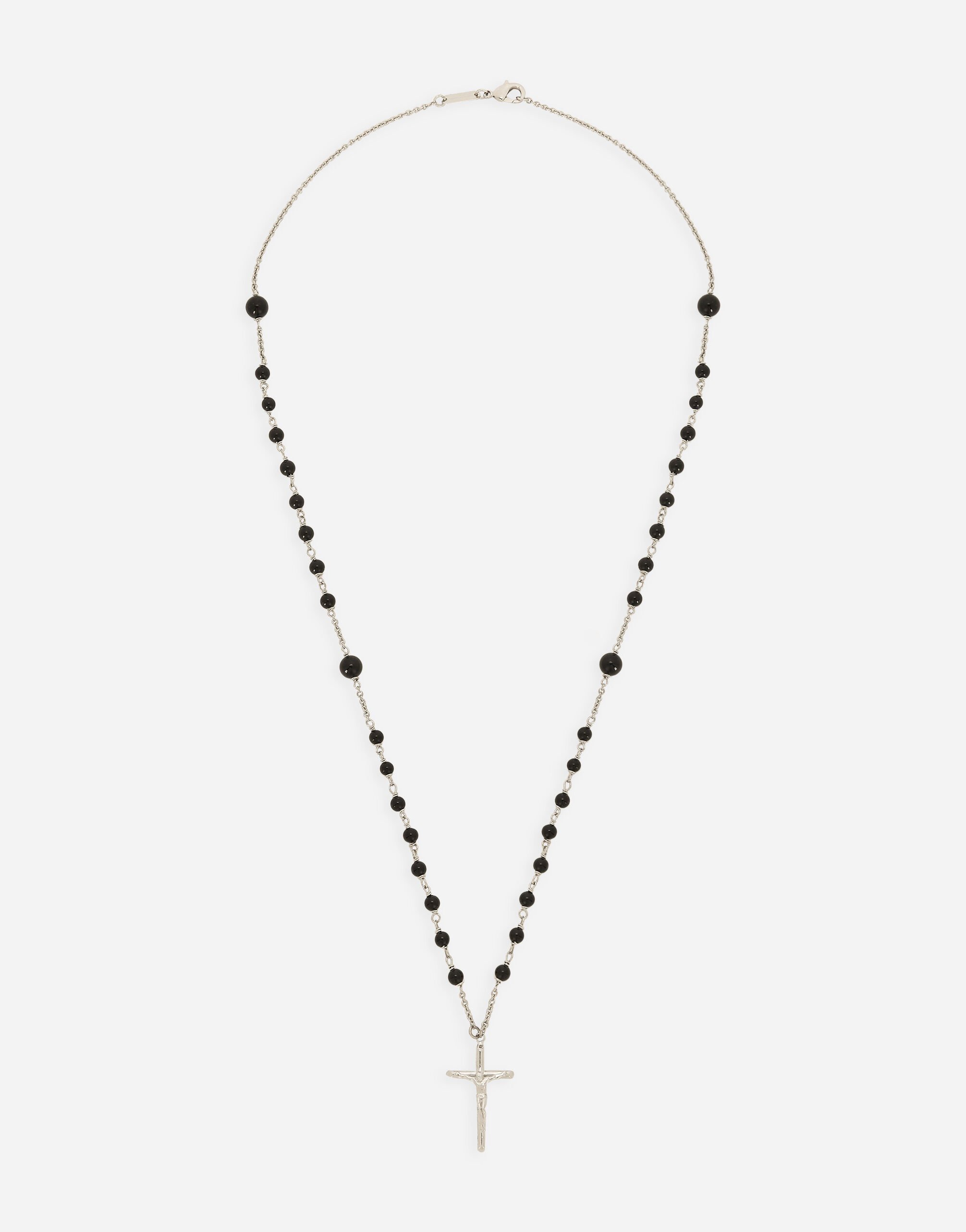 Dolce & Gabbana Necklace with natural stones and cross pendant Multicolor WBQ1B1W1111