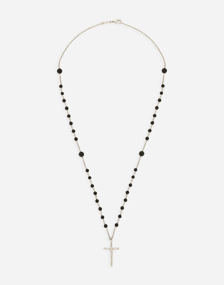 Dolce&Gabbana Necklace with natural stones and cross pendant Multicolor WNP7S1W1111