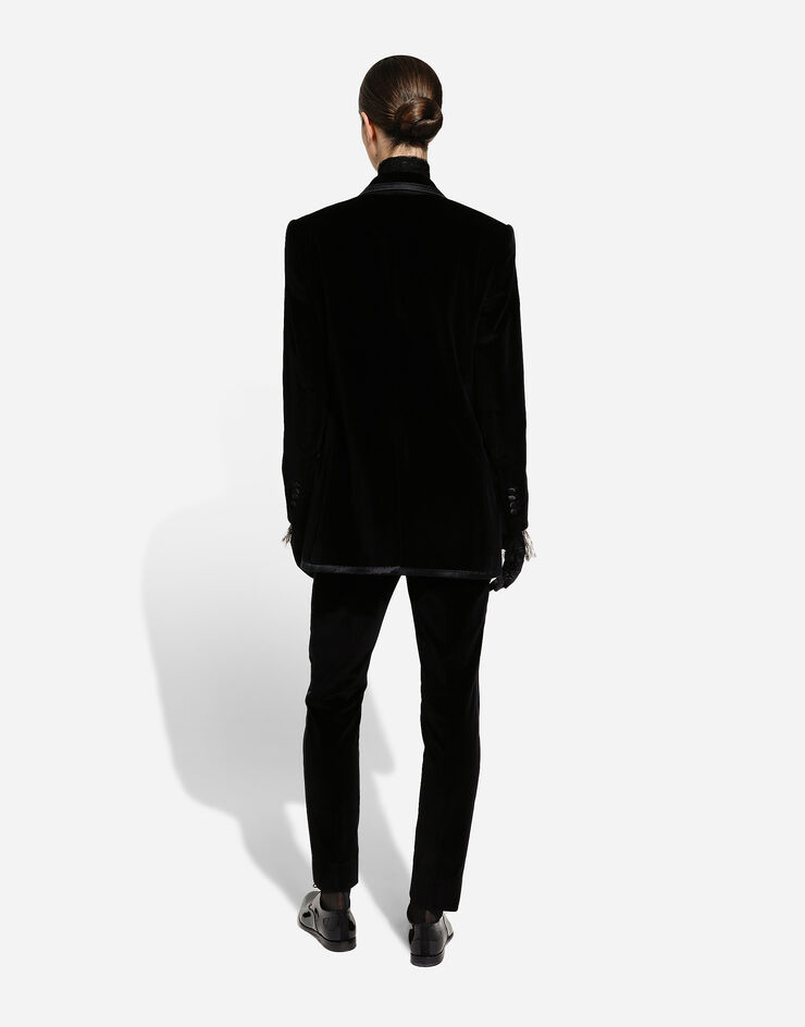 Dolce & Gabbana Double-breasted velvet tuxedo jacket Dolce & Gabbana Double-breasted velvet tuxedo jacket Black F297XTFUVG7
