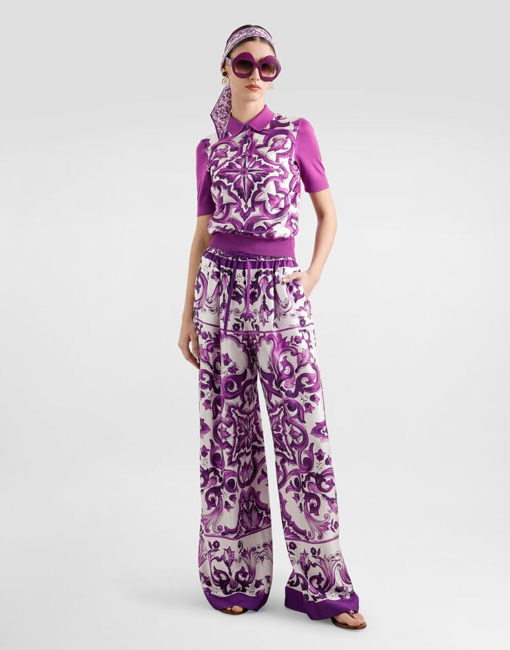 Dolce & Gabbana Majolica-print twill trousers Multicolor FTDBNTHI1Y8