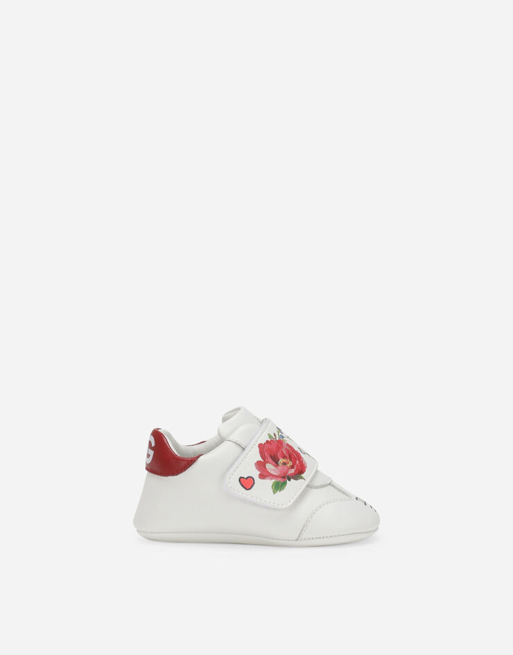 Dolce & Gabbana Zapatillas de velcro con estampado de flores Multicolor DK0109AQ594