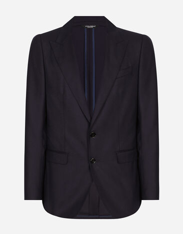 Dolce & Gabbana Chaqueta Taormina de franela con botonadura sencilla Azul G2NW0TGI251