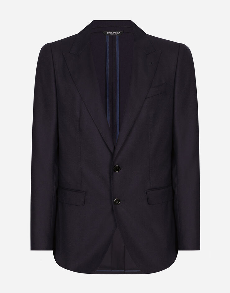Dolce & Gabbana Chaqueta Taormina de franela con botonadura sencilla Azul G2NW0TGI251