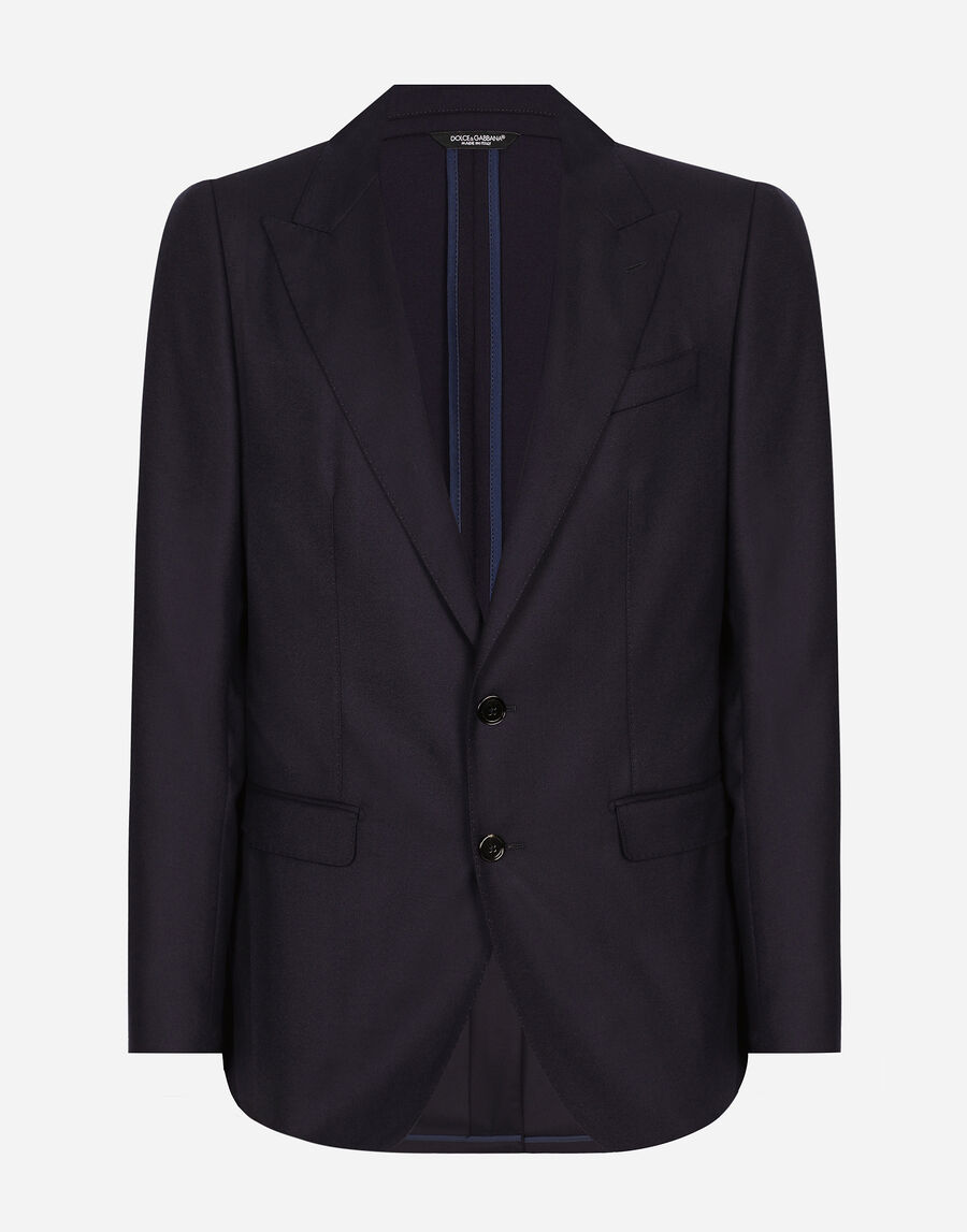Single-breasted flannel Taormina-fit jacket