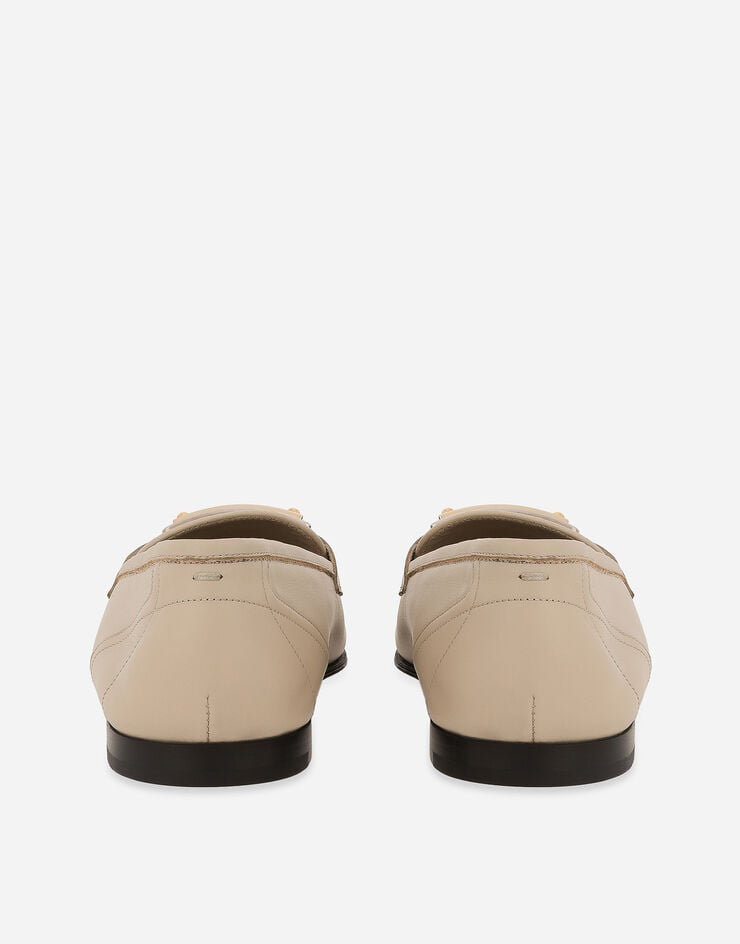 Dolce & Gabbana حذاء لوفر من جلد عجل بيج A50483AE102