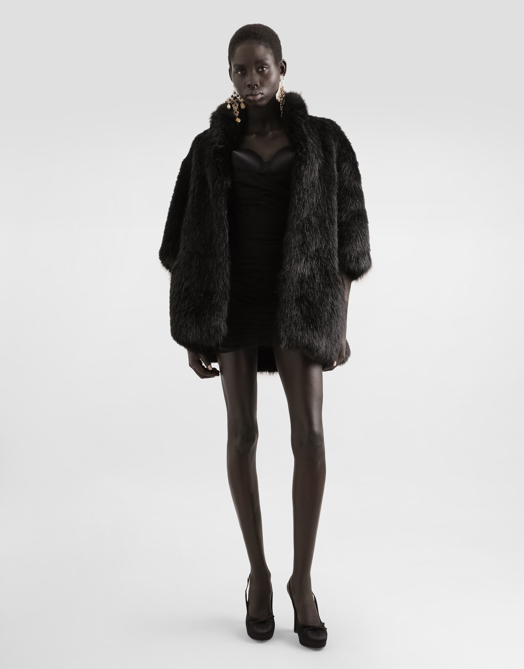 ジャケット DOLCE  GABBANA Women Outer F27DAZFU3JL N0000 Black Blackのウィメンズ プロンジェゴートレザー ジャケット