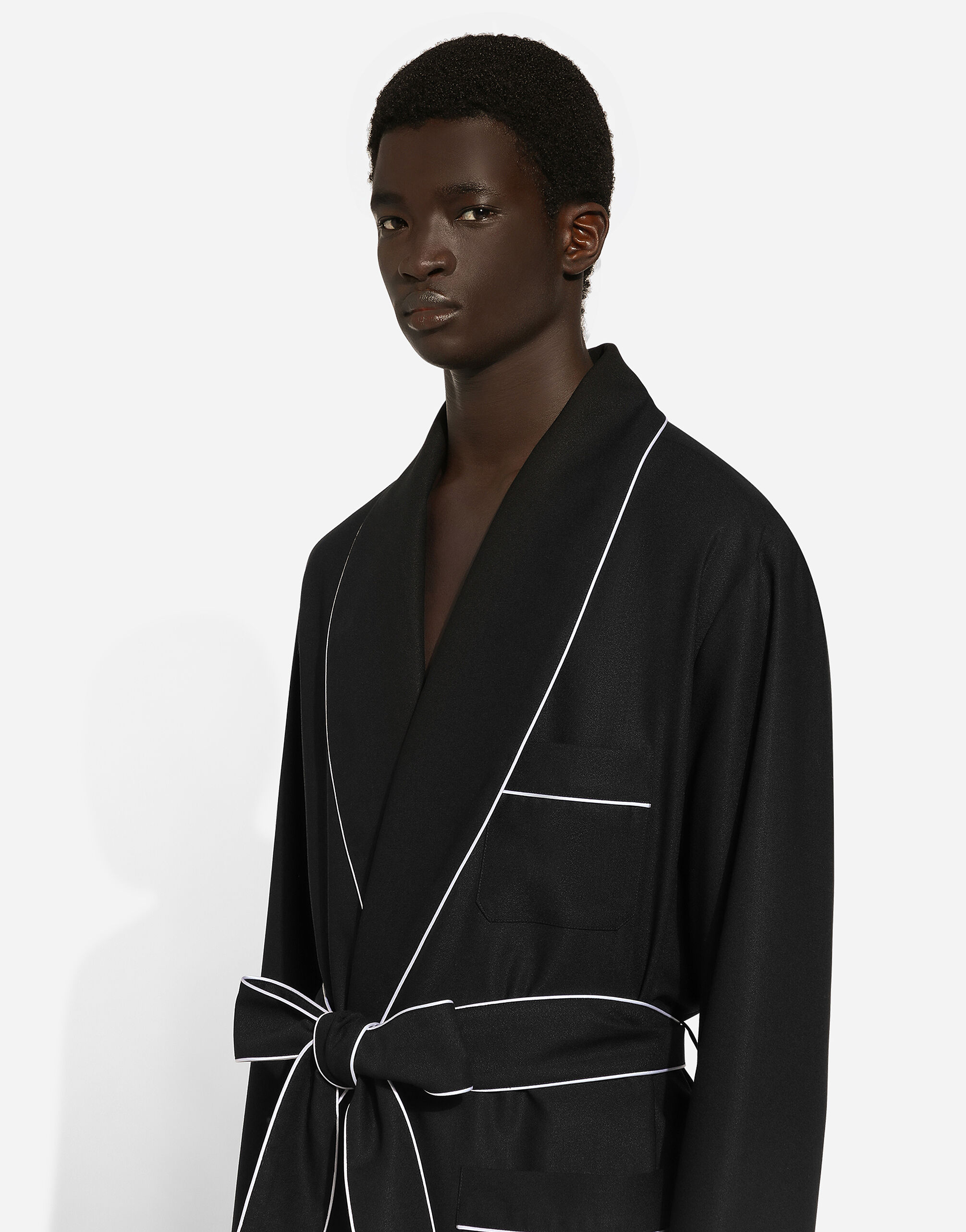 Wool robe in Black for Men Dolce Gabbana
