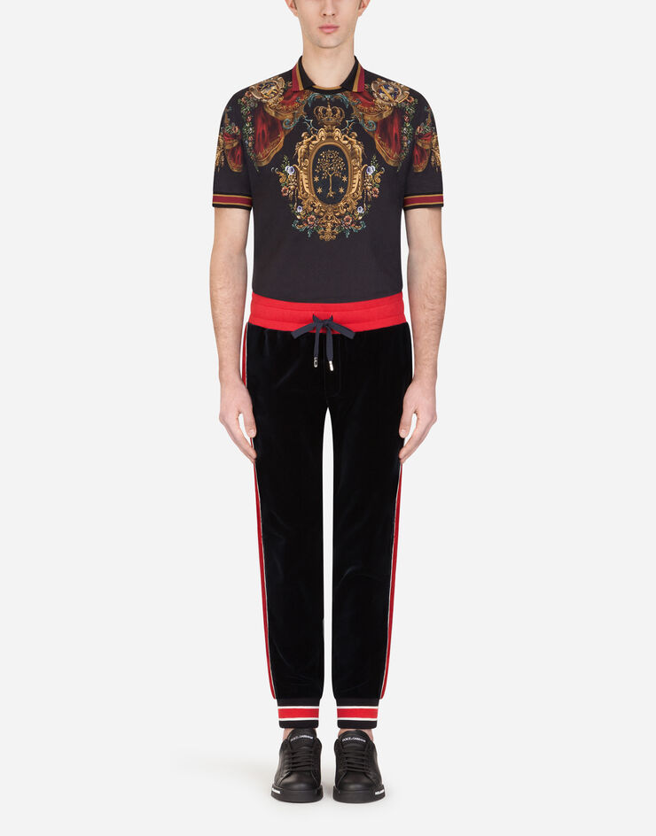 Dolce & Gabbana VELVET JOGGING PANTS BLUE GYUPATFUVJC