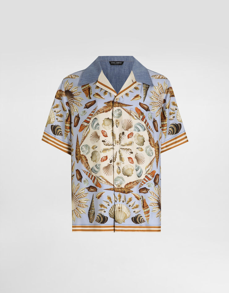 Dolce & Gabbana Silk and cotton denim shirt Multicolor G5JH9DG8NE3