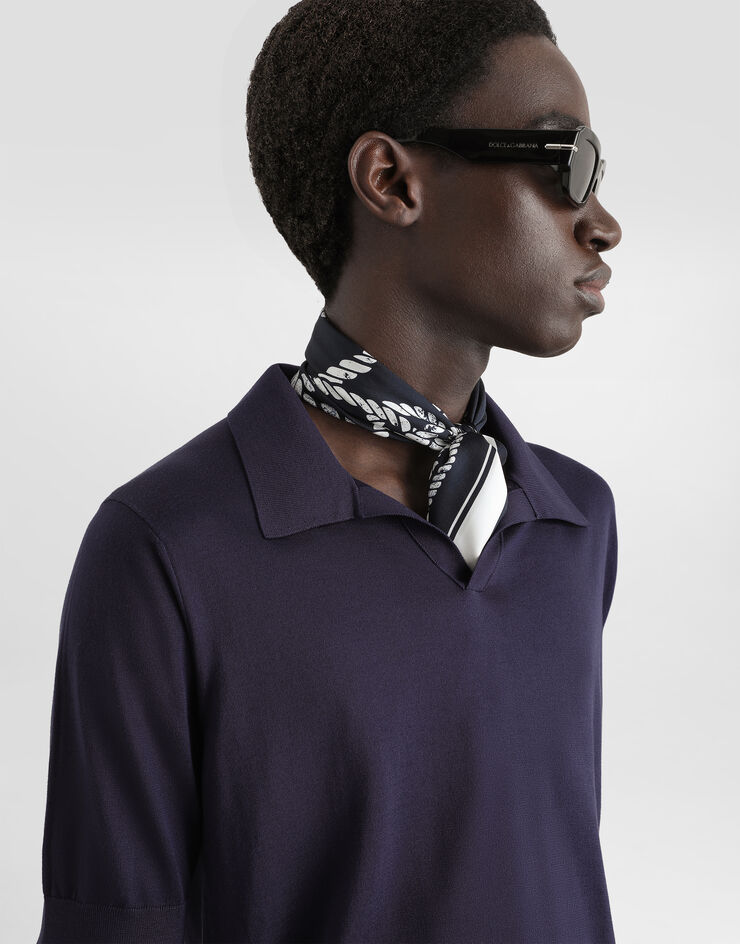 Dolce & Gabbana Silk knit polo shirt  GXZBUZJBSPK