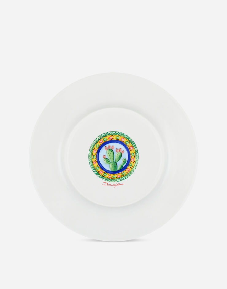 Dolce & Gabbana Set 2 Assiettes Plates en Porcelaine Fine Multicolore TC0S04TCA07