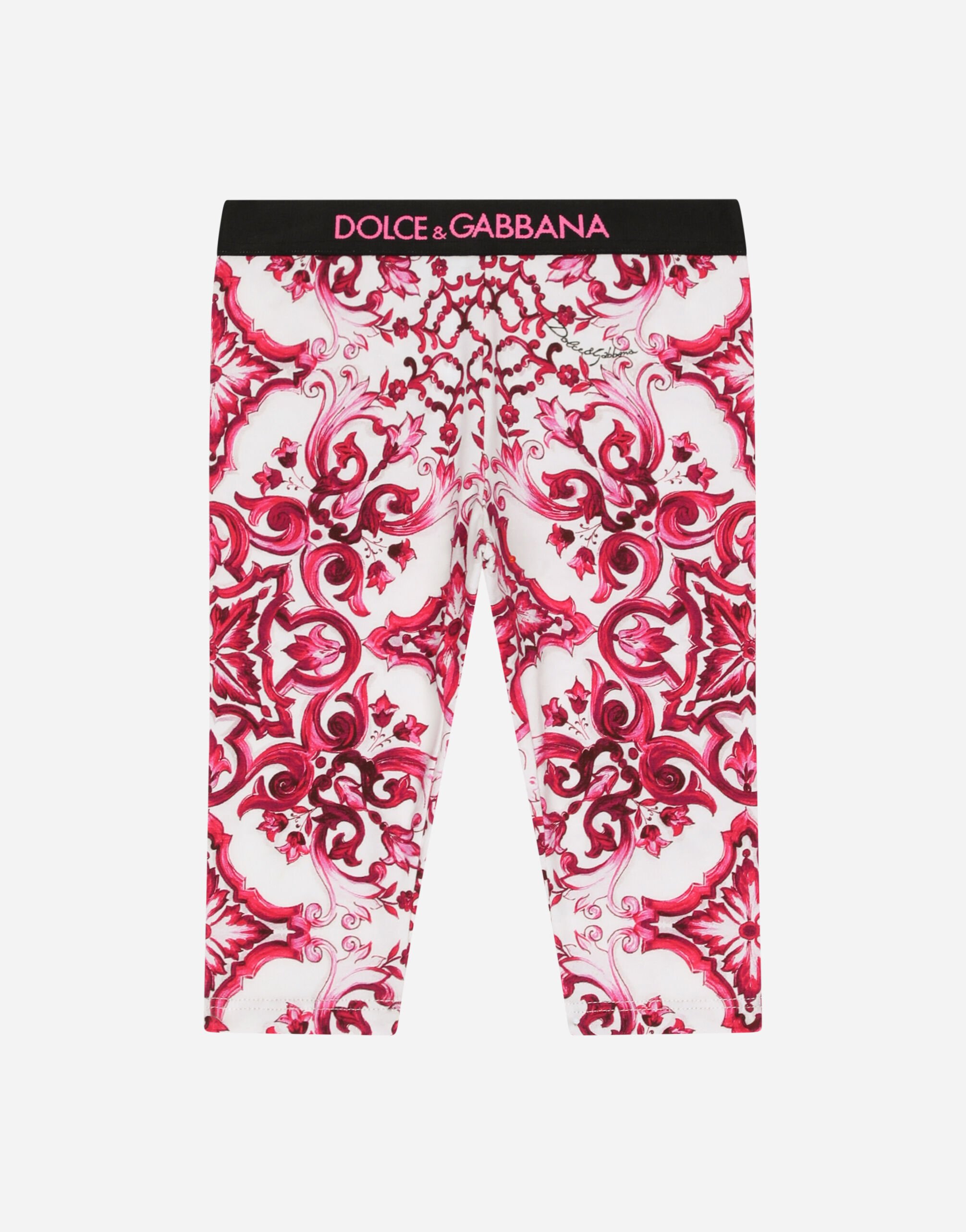 Dolce & Gabbana Leggings en interlock à imprimé majoliques Imprimé L23Q24G7K6S
