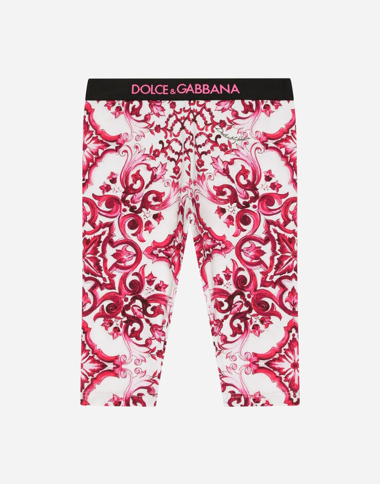 Dolce & Gabbana Pink Majolica Print Leggings