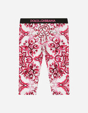 Dolce & Gabbana Majolica-print interlock leggings Red L1JQH5G7IXP
