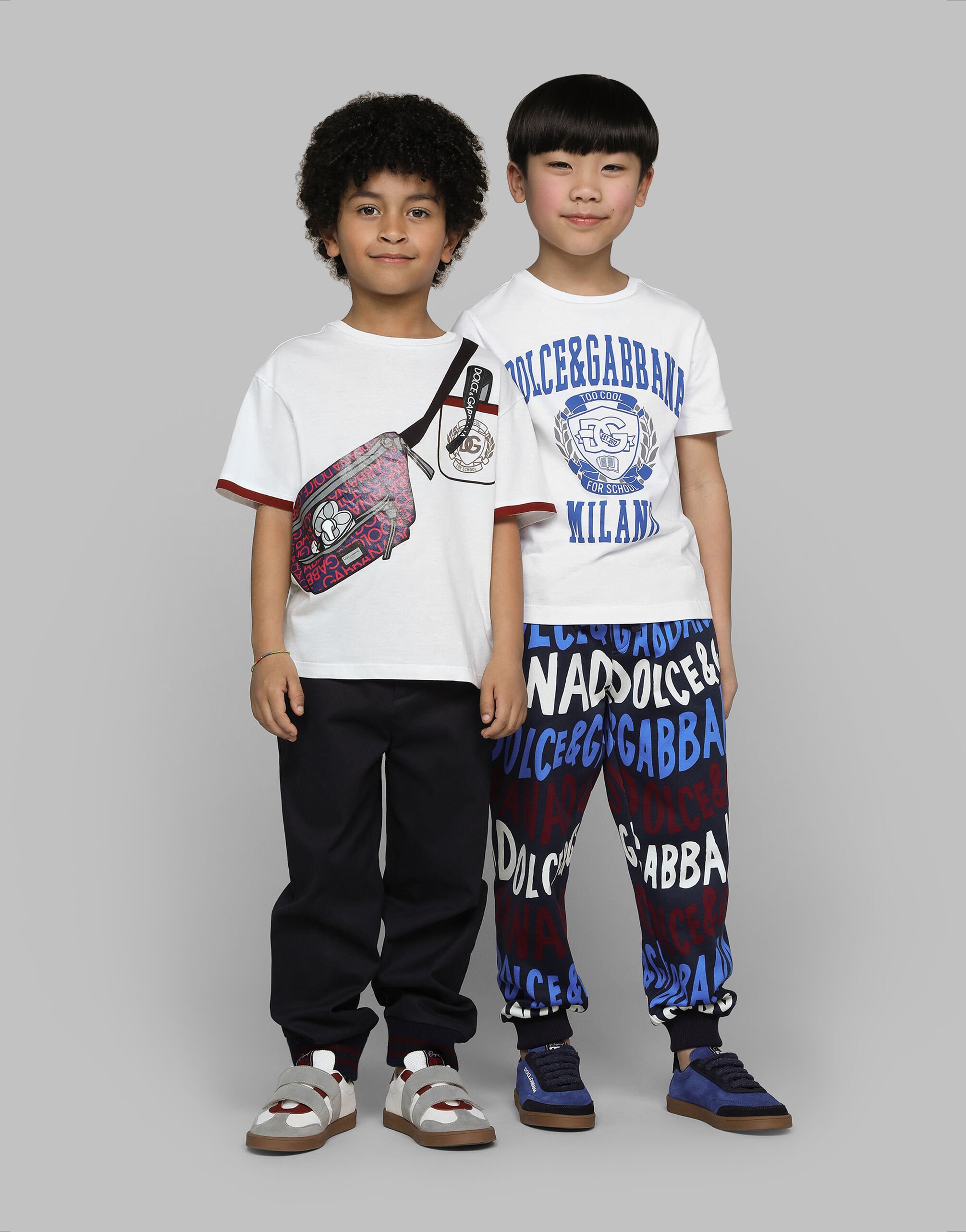 Jersey T shirt with Dolce Gabbana logo in White for Boys Dolce Gabbana US