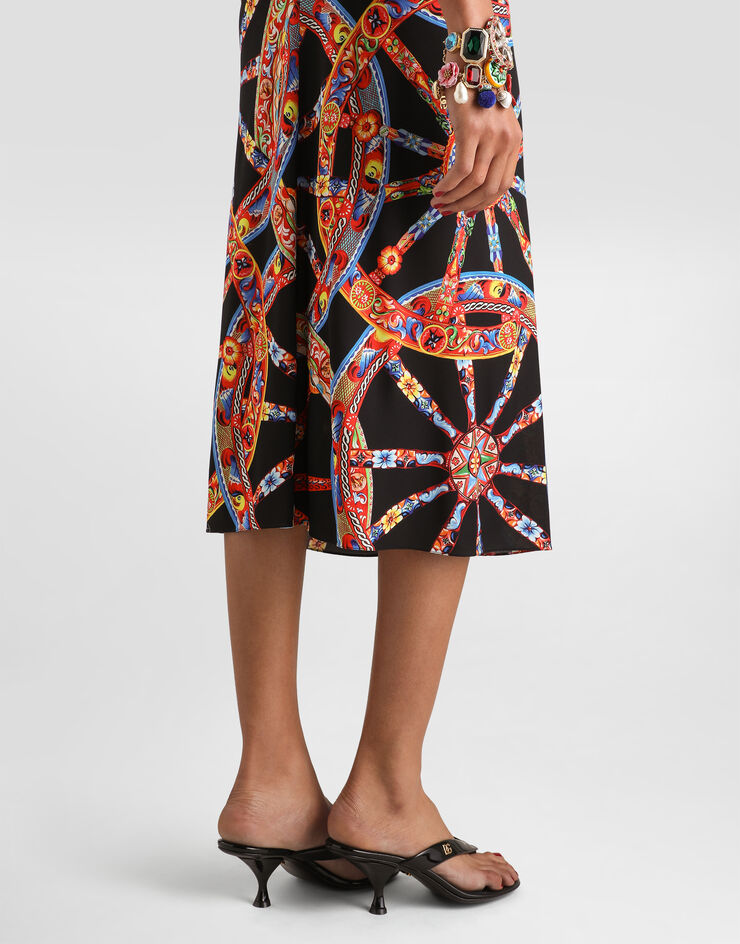 Dolce & Gabbana Gonna in organzino stampa carretto Multicolore F4DDVTHS7OQ
