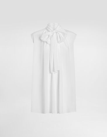Dolce & Gabbana Crêpe de chine silk shirt White F7BD1TFUAGM